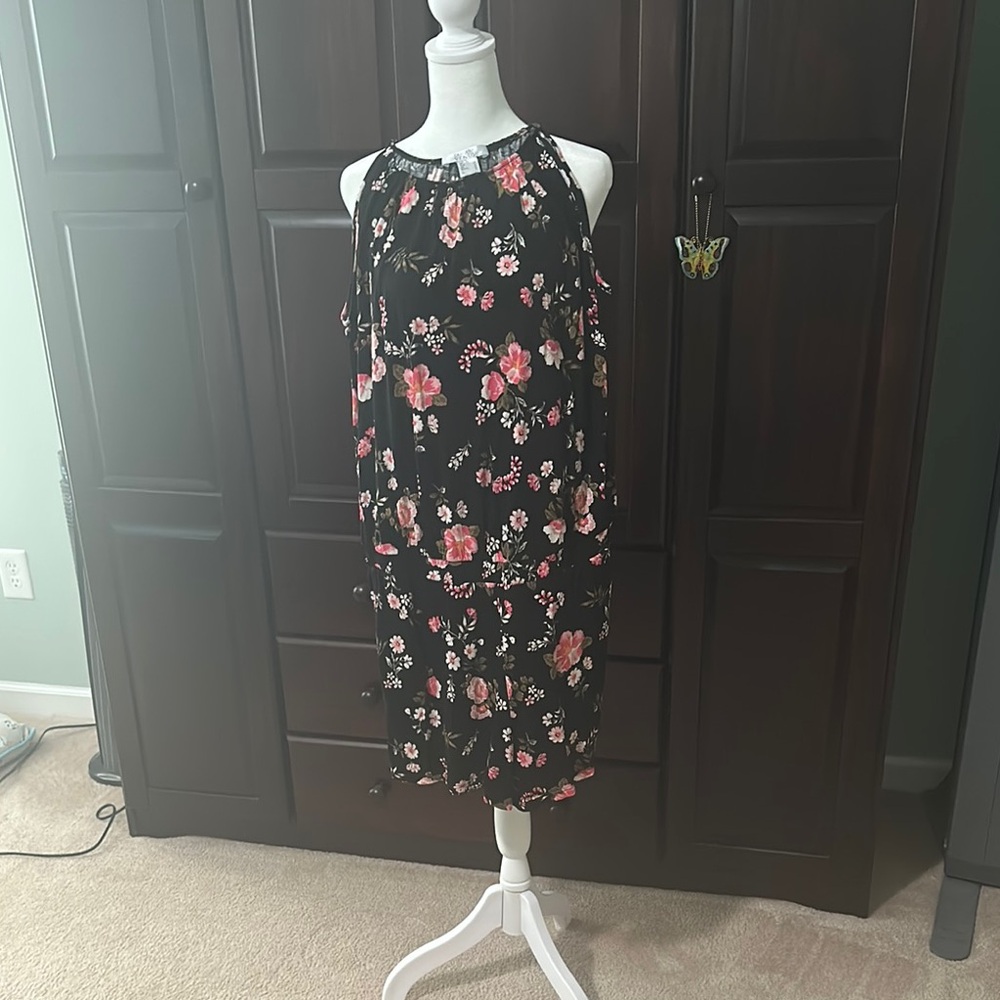 Floral Black Romper